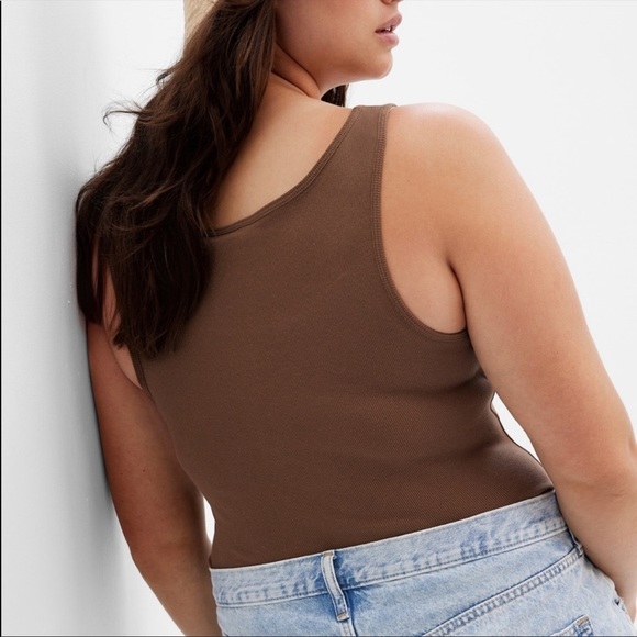 NWT Print Ribbed Gap Logo WHITE Tank Top Color: Navy uniform large - Picture 2 of 2